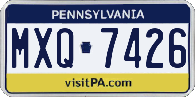 PA license plate MXQ7426
