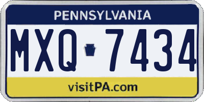 PA license plate MXQ7434