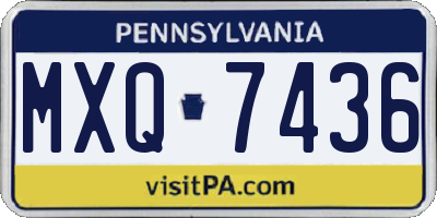 PA license plate MXQ7436