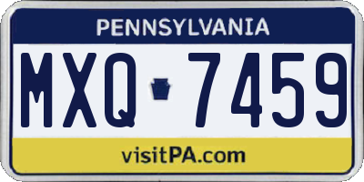 PA license plate MXQ7459