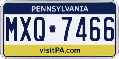 PA license plate MXQ7466