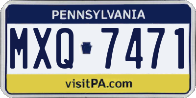 PA license plate MXQ7471