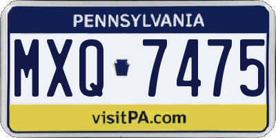 PA license plate MXQ7475