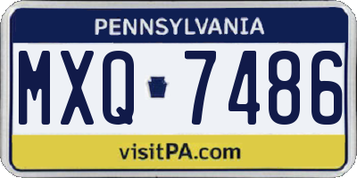 PA license plate MXQ7486