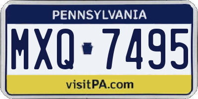 PA license plate MXQ7495