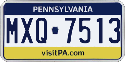 PA license plate MXQ7513