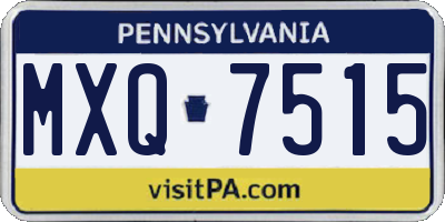 PA license plate MXQ7515