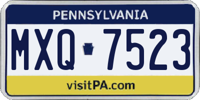 PA license plate MXQ7523