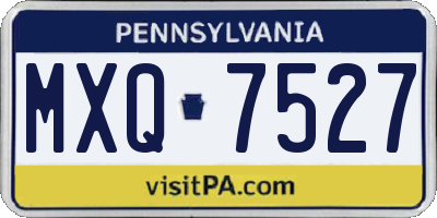 PA license plate MXQ7527