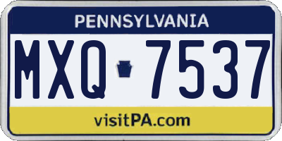 PA license plate MXQ7537