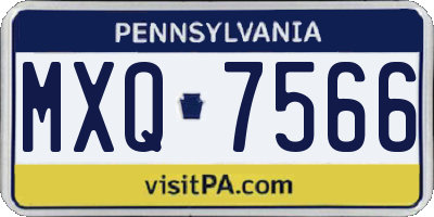 PA license plate MXQ7566