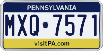 PA license plate MXQ7571