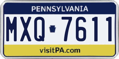 PA license plate MXQ7611