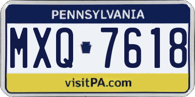 PA license plate MXQ7618