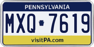 PA license plate MXQ7619
