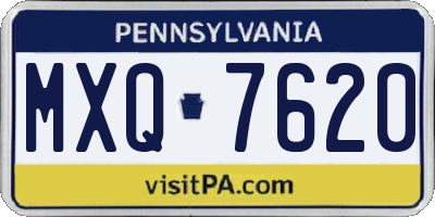 PA license plate MXQ7620
