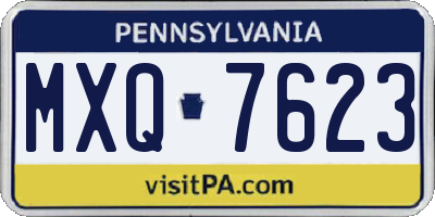 PA license plate MXQ7623