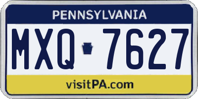 PA license plate MXQ7627
