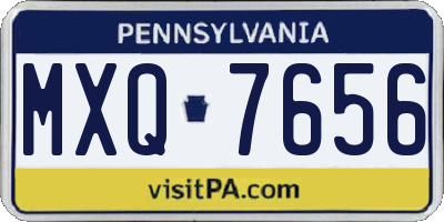PA license plate MXQ7656
