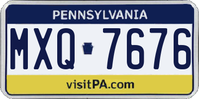 PA license plate MXQ7676