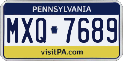 PA license plate MXQ7689
