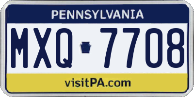 PA license plate MXQ7708