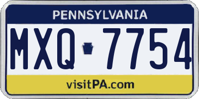 PA license plate MXQ7754