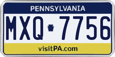 PA license plate MXQ7756