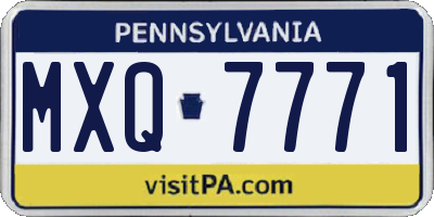 PA license plate MXQ7771