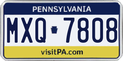 PA license plate MXQ7808