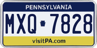 PA license plate MXQ7828