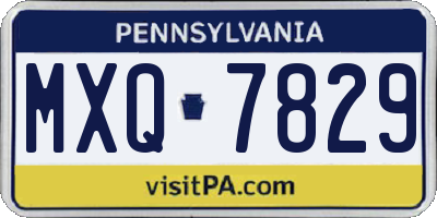 PA license plate MXQ7829