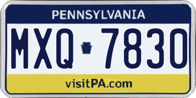 PA license plate MXQ7830