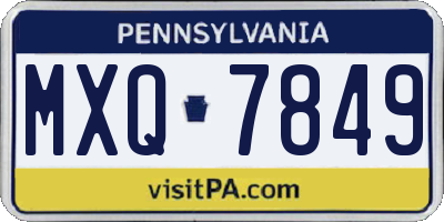 PA license plate MXQ7849