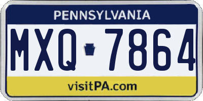 PA license plate MXQ7864