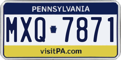 PA license plate MXQ7871