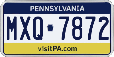 PA license plate MXQ7872