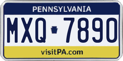 PA license plate MXQ7890
