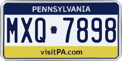 PA license plate MXQ7898