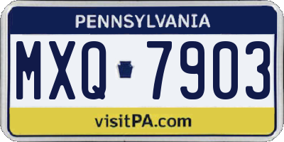 PA license plate MXQ7903