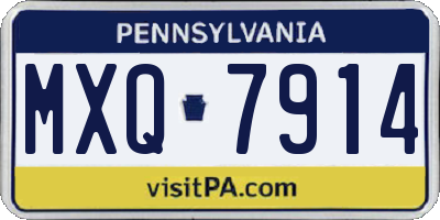 PA license plate MXQ7914
