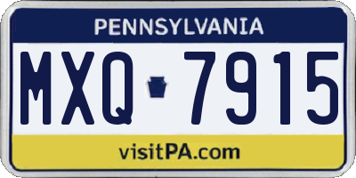 PA license plate MXQ7915