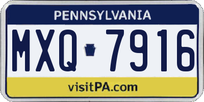 PA license plate MXQ7916