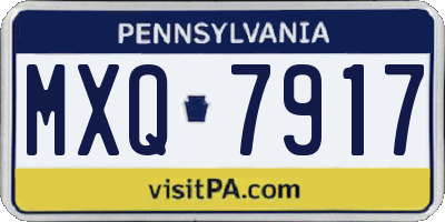 PA license plate MXQ7917