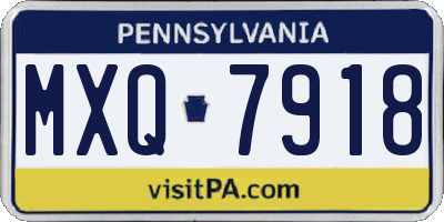 PA license plate MXQ7918