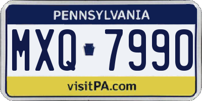 PA license plate MXQ7990