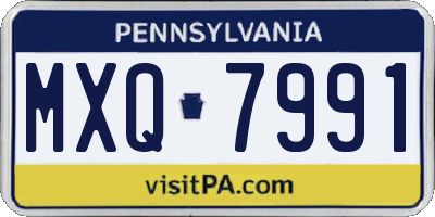 PA license plate MXQ7991