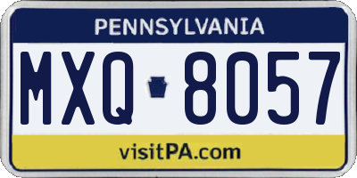 PA license plate MXQ8057