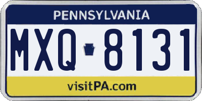 PA license plate MXQ8131