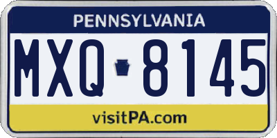 PA license plate MXQ8145